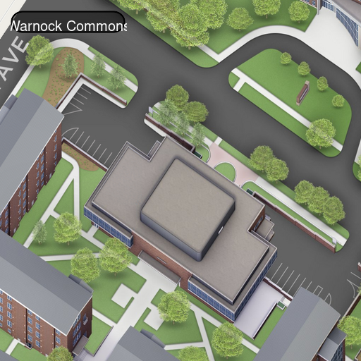 Open interactive map centered on Warnock Commons in a new tab
